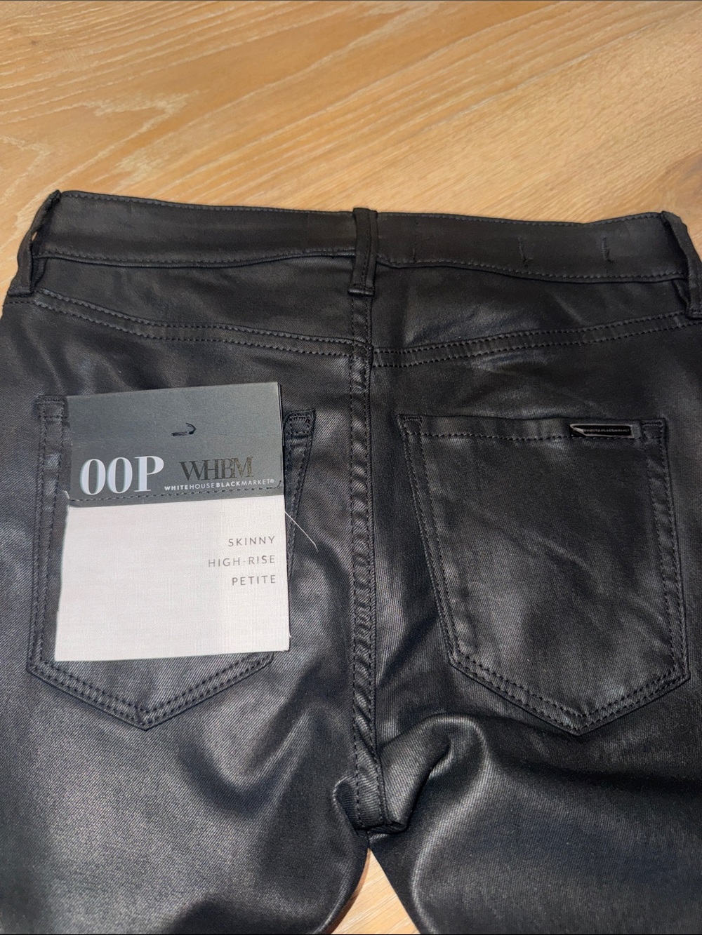 White House Black Market Black Coated Skinny Jeans